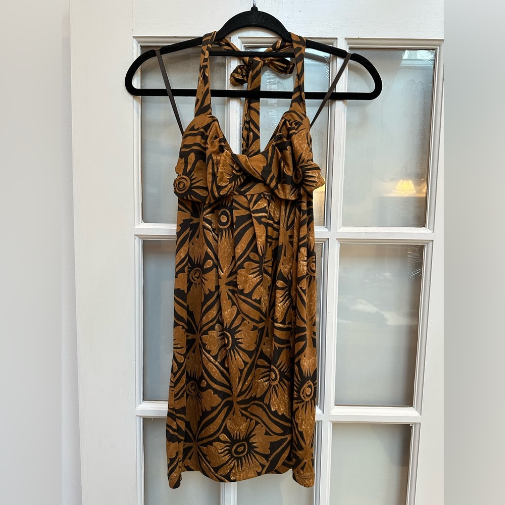 Vintage Diane von Furstenberg Y2K Babydoll Silk Tropical Resort Dress Size 0